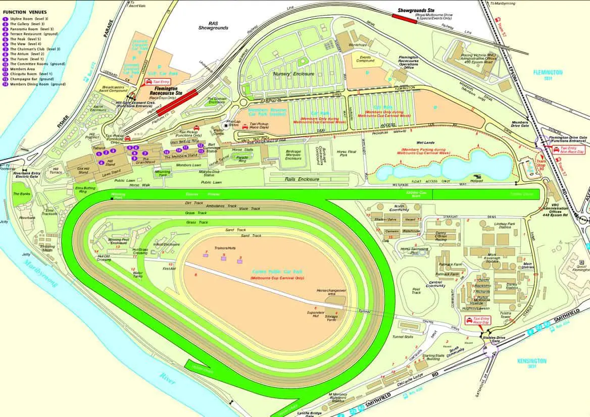 Flemington Race Course Map