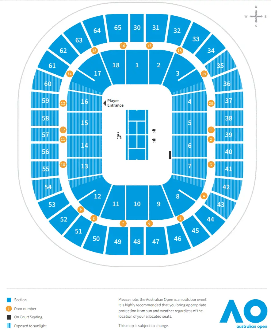Rod Laver Arena Map